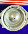 Top view of 2 Holes Flange Ball Transfer Unit Mounted Surface Bearing with two mounting holes and metallic finish.