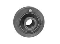 Front view of UCC328 140mm Heavy Set-Screw Cartridge Iron Housing Lock for Linear Slide Applications, heavy-duty insert with sealed ball bearing.