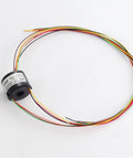 7mm Slip Ring Through Hole With 6 Channel 2A Rating, 50 RPM, 220 VAC DC, Gold Contacts, AWG16 Silver Plated Teflon UL Wire