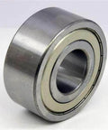 Side view of 8.1x16x7mm Ball Bearing - Shielded - Miniature with chrome steel and double metal shields.