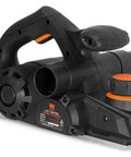 Powerful 8-Amp hand planer with 4-3/8 inch cutterhead, dual dust ports, for precise cuts and a cleaner workspace.