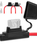 12V Inline Fuse Holder Kit 8 AWG Waterproof Blade Fuse Holder 11.8 Inch In Line Fuse Holders 2 Pack With 80A Maxi Car Fuses