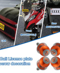 8 Ball License Plate Screws and Fasteners Kit for Cars Trucks and Motorcycles Universal Fit Durable Stainless Steel and Aluminum Alloy Bolts Decoration in Bright Orange Color 4 Pack