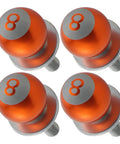 8 Ball License Plate Screws and Fasteners Kit for Cars Trucks and Motorcycles Universal Fit Durable Stainless Steel and Aluminum Alloy Bolts Decoration in Bright Orange Color 4 Pack