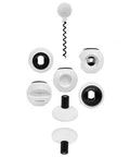 Parts of the 8-In-1 Multi-Function Kitchen Opener with jar opener, bottle opener, can opener, ergonomic handle, white durable construction