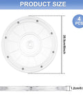Dimensions of Four 8 Inch Acrylic Lazy Susan Turntables With Ball Bearing Rotation 360 Degree Spinning Trays