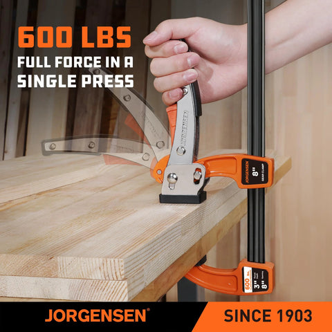Quick release bar clamps with 600 lbs load capacity for woodworking