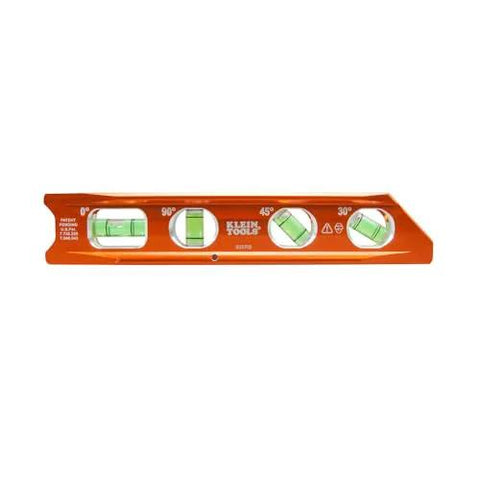 8 Inch Billet Magnetic Torpedo Level With V Groove For Precise 0 30 45 90 Degree Readings Tapered Nose High Visibility Orange Body And Secure Magnet Track