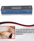 8 Inch Professional Level With Box And Case Ultra Precise 0.0002 Inch Per 10 Inch Accuracy Strip Level For Machinists And Toolmakers Carbon Steel Construction With Large Bubble Durable Packaging Ideal For Precision Machining And Metalworking, displayed front view