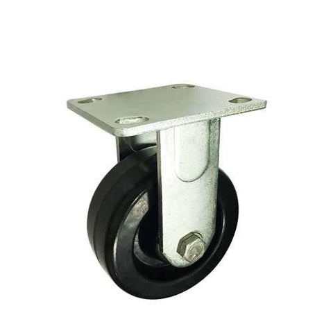 8" Inch Caster Wheel 1102 pounds Fixed Phenolic and 0-180ºC Top Plate - VXB Ball Bearings