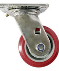 8" Inch Caster Wheel 661 pounds Swivel Stainless steel fork and Polyurethane Top Plate - VXB Ball Bearings