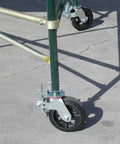 Set Of Four Eight Inch Caster Wheels With Cast Iron Hubs And Locking Brakes CBM1290 Heavy Duty 1100 Pound Load Capacity