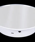 8" Electric Turntable Motorized Rotating Display Stand - White on a black background showcasing its sleek design.