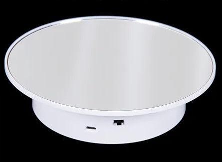 8 Inch Electric Turntable Motorized Rotating Display Stand 7lb capacity White - VXB Ball Bearings