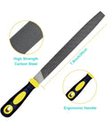 8 Inch 3 Piece Metal File Set With Flat Round And Half Round Files In High Carbon Steel For Metalworking Woodworking Jewelry Making Plastics Shaping Ceramic And Glass Smoothing Durable 8 Inch Files For Precise Material Finishing And Shaping