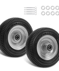 ✝️ 8-inch solid tire replacement - 2.50-4"flat free tire and wheel heavy-duty for gorilla carts, yard tractors, wagons, 5/8" bearings