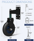 2 Pack 8 Inch Fence Gate Wheels With 360 Degree Rotation Spring Loaded Heavy Duty Gate Caster For Metal Tube Gates 550 Pound Capacity Rolling Gate Wheels Ideal For Smooth Operation On Farm Fence And Industrial Entrances product dimensions