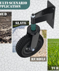8 Inch Gate Wheel For Metal Tube And Wooden Gates, 15.4 Inch Height, Spring Loaded Heavy Duty Rubber Caster, 700 Lb Capacity, Steel Bracket With Durable Polymeric Rollers