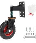 8 Inch Gate Wheel With Brake And 360 Degree Swivel Spring Loaded For 4 Inch Height Variation Compensation, 600 Lb Capacity