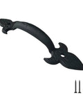 8 Inch Hammered Cast Iron Door Handle Heavy Duty Barn Door Pull For Gates Sheds And Cabinets With Rustic Black Grip Durable Forged Finish For Indoor And Outdoor Use Screws Included