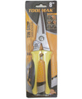 8 Inch Heavy Duty Aviation Tin Snips With Stainless Steel Blade And Comfort Grips For Straight Cutting, packaged view