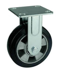 8" inch Heavy Duty Caster Wheel 661 Lbs Fixed Aluminum core - Rubber - Top Plate Mount