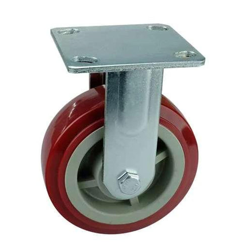 8" inch Heavy Duty Caster Wheel 661 Lbs Fixed - PVC - Top Plate Mount
