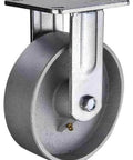 8" inch Heavy Duty Caster Wheel 772 Lbs Fixed Cast Iron - Top Plate Mount with a robust steel design for durability.