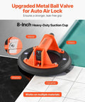 8-Inch Heavy-Duty Vacuum Suction Cup Lifter with ABS Handle, 400 lb Max Lift Capacity for Tile, Glass, Granite, Durable Rubber Pad