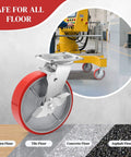8 inch heavy duty industrial locking casters set of 4 with polyurethane swivel plate design on various floor types