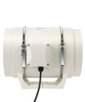 Side view of Beast 8 Inch Inline Duct Fan With 740 CFM High Flow Ventilation Exhaust Blower Copper Motor Quiet Operation Under 50 dB 2300 RPM