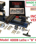 8 Inch Lathe With The B Package For Precision Small Parts Turning 4000B Inch Version shown with accessories and tool set.