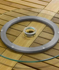 8 Inch Lazy Susan Base Only For Glass, Granite, Or Wood Tables, Heavy Duty Aluminum Alloy Rotating Turntable Bearing on wooden surface