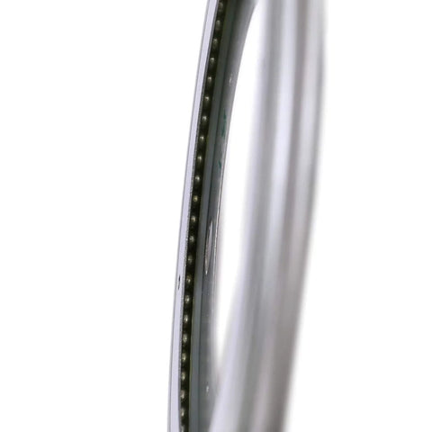 Close-up of 8 Inch Lazy Susan Turntable Bearing with Five Sixteenth Inch Thick Ball Bearing for smooth kitchen cabinet rotation