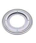 Steel 8 Inch Lazy Susan Turntable Bearing with Five Sixteenth Inch Thick Ball Bearing for Quiet Smooth Rotation, top view.