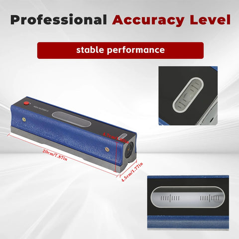 8 Inch Professional Level With Box And Case Ultra Precise 0.0002 Inch Per 10 Inch Accuracy Strip Level For Machinists And Toolmakers Carbon Steel