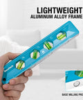 High Visibility 8 Inch Magnetic Torpedo Level With Four Bubbles 0 Degree 30 Degree 45 Degree And 90 Degree V Groove Large Viewing Window Aluminum Alloy Body