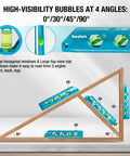 High Visibility 8 Inch Magnetic Torpedo Level With Four Bubbles 0 Degree 30 Degree 45 Degree And 90 Degree V Groove Aluminum Body