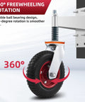 Close-up of 8 Inch Gate Wheel For Metal Tube Gates With 600Lb Capacity Heavy Duty Gate Caster Featuring 360 Degree Rotation And Spring Loaded Design