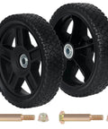 8 Inch Lawn Mower Wheels 2 Pack with Bolts and Lock Nuts, Push Mower Replacement Wheels for Lawn Mowers, Generators, Garden Tillers