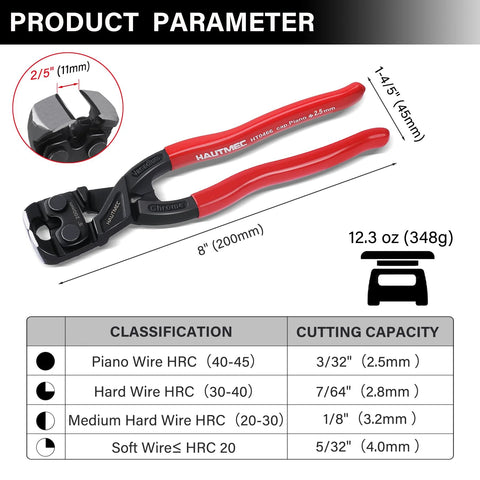 High Leverage 8 Inch Nail Puller Pliers Tool With Anti Slip Grip For Nail Removal In Tight Spaces CRV Steel End Cutting Pliers
