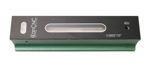 8 Inch Pro Grade Master Precision Level in fitted box with 0.0002 inch per 10 inch accuracy, adjustable main vial, cast iron body, V-groove base