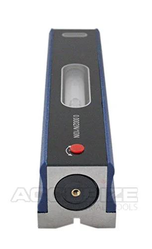 8 Inch Master Precision Level With V Groove Base In Fitted Box, 0.0002 Inch Accuracy Per 10 Inches, Cross Test Vial, Insulating Grip