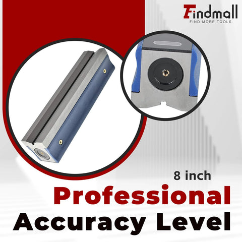 8 Inch Professional Level with Box and Case Ultra Precise 0.0002 Inch Per 10 Inch Accuracy Strip Level for Machinists