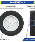 ✝️ 8 inch wheels for oregon 72-108 hand trucks, replacement wheels fit for radio flyer wagon bbq grill craftsman tire specifications