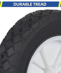 Close-up of 8 inch wheels for oregon 72-108 hand trucks, replacement wheels fit for radio flyer wagon bbq grill craftsman, durable tread