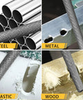 8 inch round metal file crafted from T12 carbon steel with 62-66 HRC, deeply quenched, used on steel, metal, plastic, wood