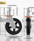 8 Inch Wheel Scaffolding Caster With Round Stem One And Three Eighths Inch Dual Locking Brakes 1100 Pounds Capacity Per Wheel