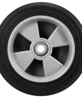 Close-up of 2 pack 8 inch solid rubber replacement wheels, flat free hand truck tires with 5/8" axle, hand truck replacement wheels for cart