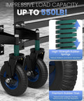 2 Pack 8 Inch Fence Gate Wheels With 360 Degree Rotation Spring Loaded Heavy Duty Gate Caster For Metal Tube Gates 550 Pound Capacity Rolling Gate Wheels installed on metal fence.